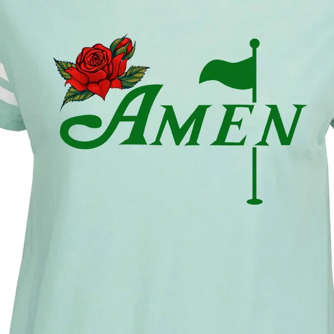 Masters Golf Tournament Golfing Amen Floral Master Golfer Enza Ladies Jersey Football T-Shirt