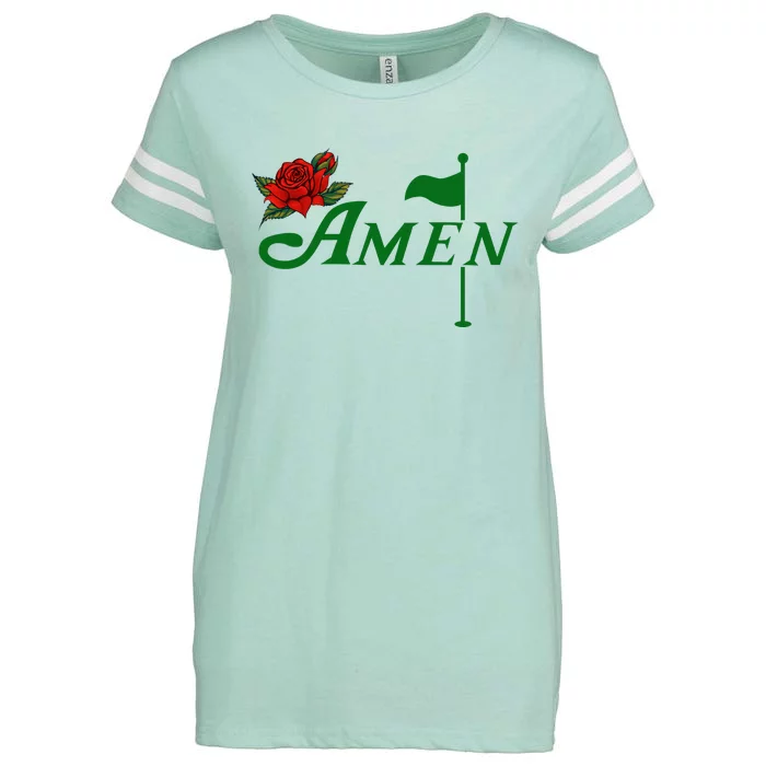 Masters Golf Tournament Golfing Amen Floral Master Golfer Enza Ladies Jersey Football T-Shirt