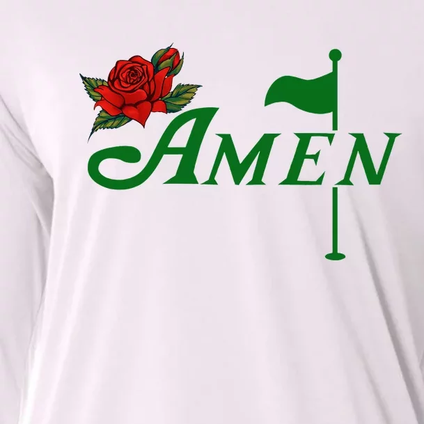 Masters Golf Tournament Golfing Amen Floral Master Golfer Cooling Performance Long Sleeve Crew