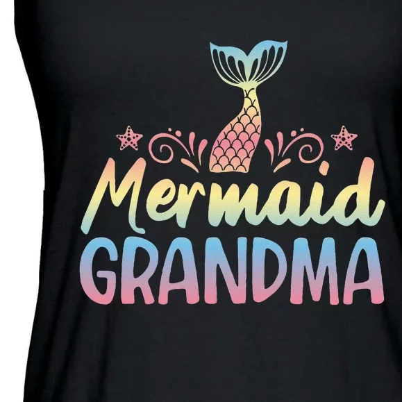 Mermaid Grandma Underwater Grandmother Myth Folklore Ladies Essential Flowy Tank