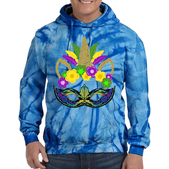 Mardi Gras Unicorn Party Costume Gift Tie Dye Hoodie