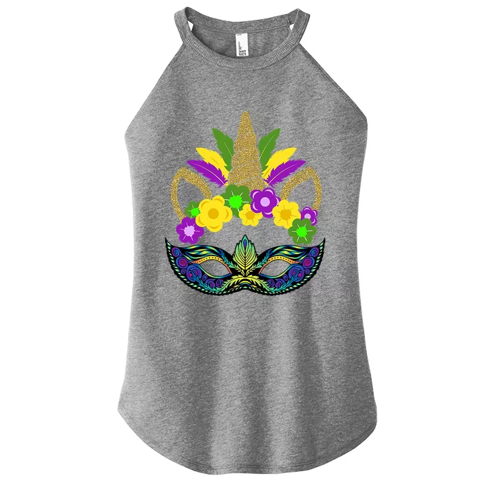 Mardi Gras Unicorn Party Costume Gift Women’s Perfect Tri Rocker Tank