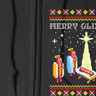 Merry Glizzmas Ugly Christmas Full Zip Hoodie