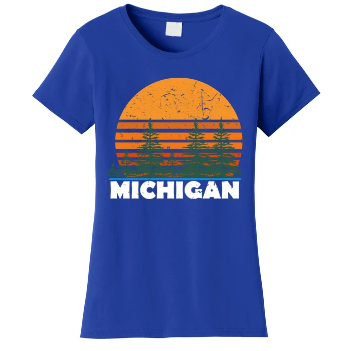 Michigan Gift Vintage Retro Sunset Mi State Hood Gift Women's T-Shirt