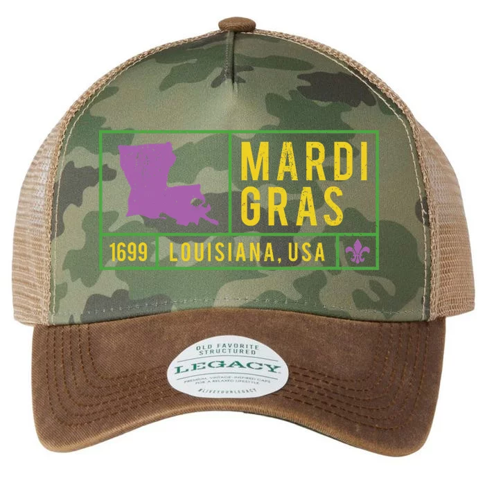 Mardi Gras Vintage New Orleans 1699 Louisiana Legacy Tie Dye Trucker Hat