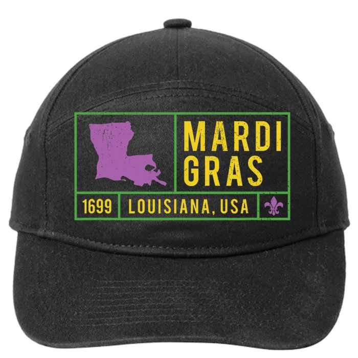 Mardi Gras Vintage New Orleans 1699 Louisiana 7-Panel Snapback Hat