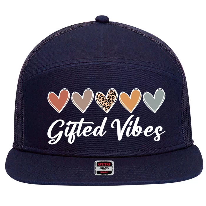 Matching Gifted Vibes Teacher Education Team School Squad Gift 7 Panel Mesh Trucker Snapback Hat