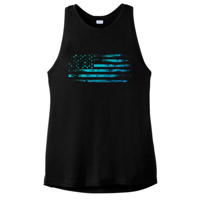 Meaningful Gift Vintage Usa Flags Patriotic Ladies Tri-Blend Wicking Tank