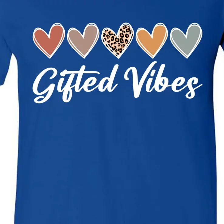 Matching Gifted Vibes Teacher Education Team School Squad Great Gift V-Neck T-Shirt