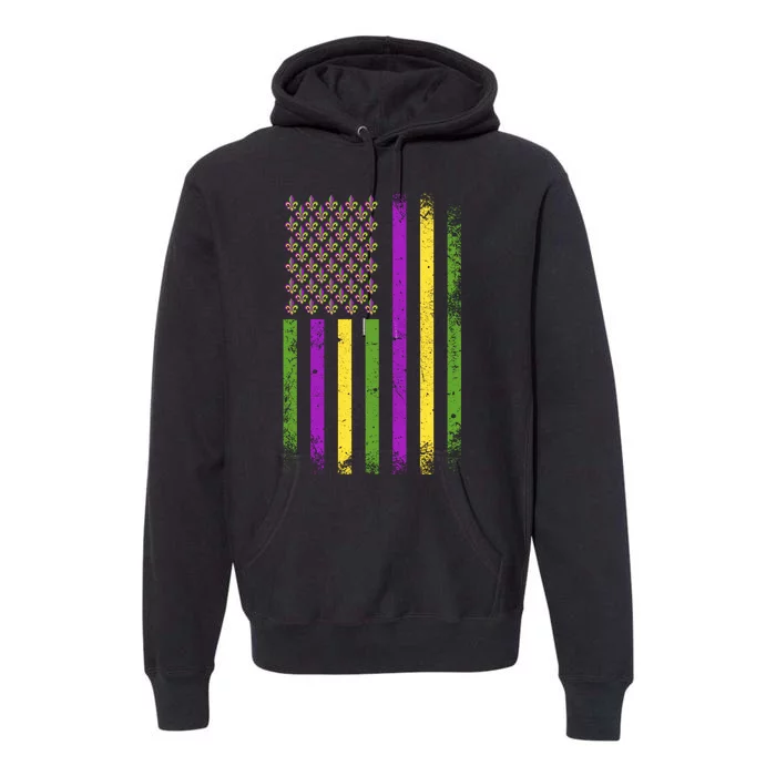 Mardi Gras Vintage Flag Celebration Premium Hoodie