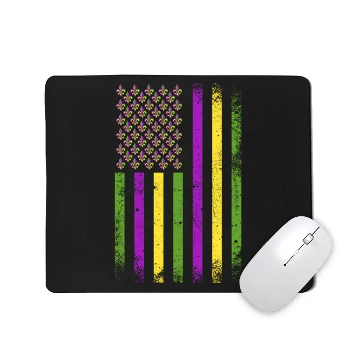 Mardi Gras Vintage Flag Celebration Mousepad