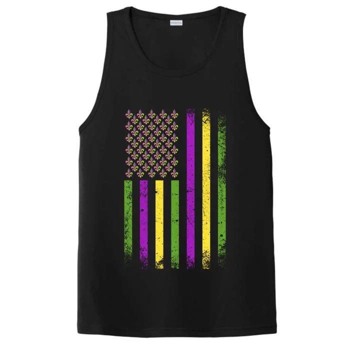 Mardi Gras Vintage Flag Celebration Performance Tank