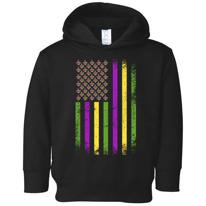 Mardi Gras Vintage Flag Celebration Toddler Hoodie