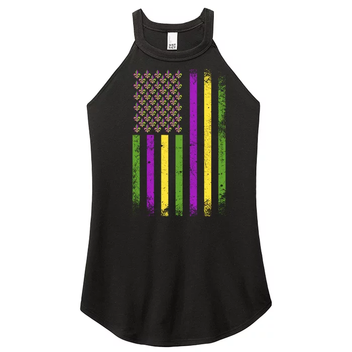 Mardi Gras Vintage Flag Celebration Women’s Perfect Tri Rocker Tank