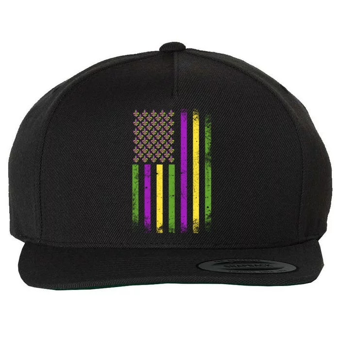 Mardi Gras Vintage Flag Celebration Wool Snapback Cap