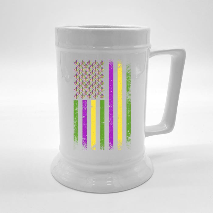 Mardi Gras Vintage Flag Celebration Front & Back Beer Stein