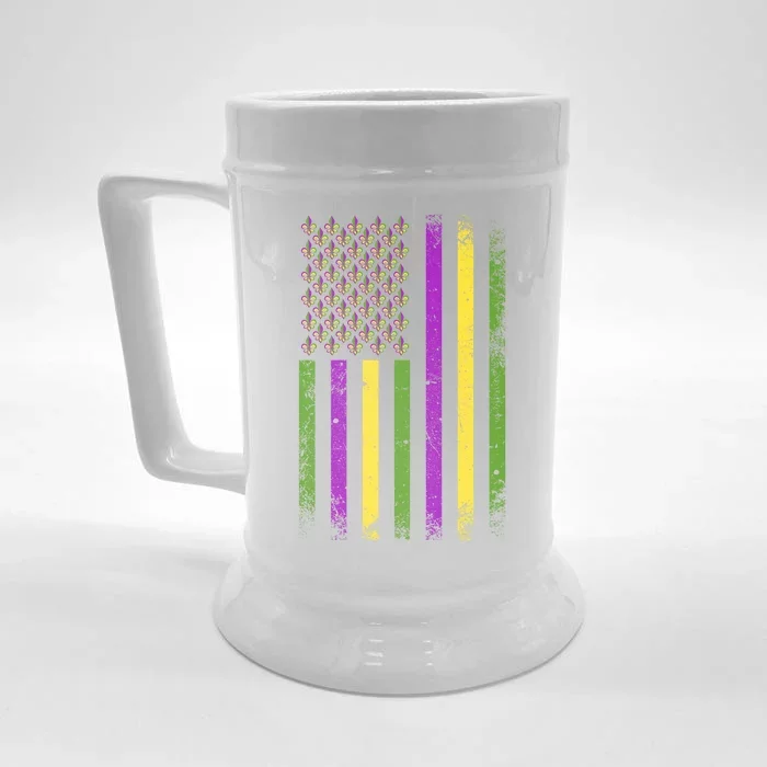 Mardi Gras Vintage Flag Celebration Front & Back Beer Stein