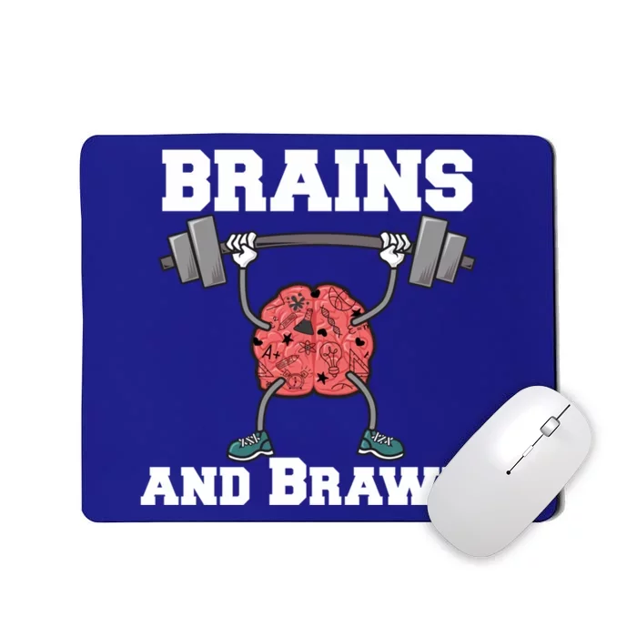 Men Gym Workout Brains And Brawn! Gift Mousepad