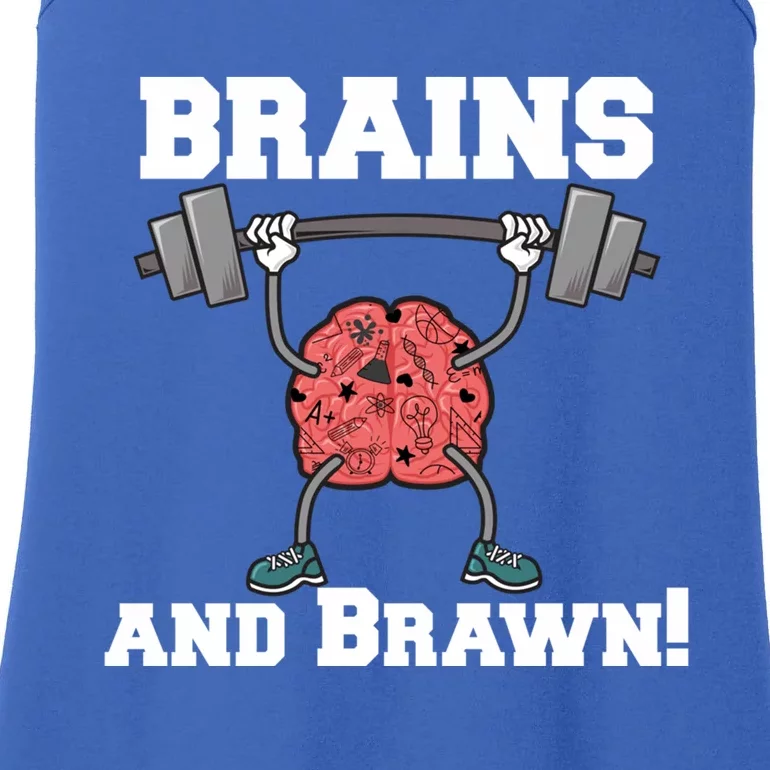 Men Gym Workout Brains And Brawn! Meaningful Gift Ladies Essential Tank