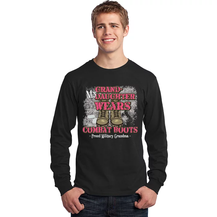 My Granddaughter Wears Combat Boots Proud Grandma Gifts Long Sleeve Shirt