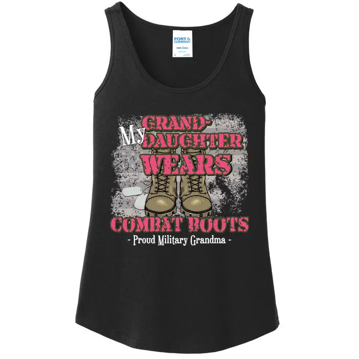 My Granddaughter Wears Combat Boots Proud Grandma Gifts Ladies Essential Tank