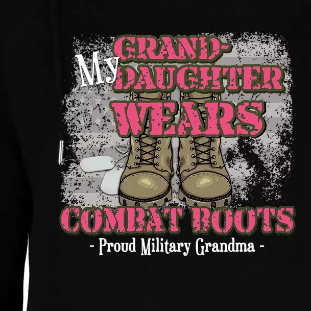 My Granddaughter Wears Combat Boots Proud Grandma Gifts Womens Funnel Neck Pullover Hood