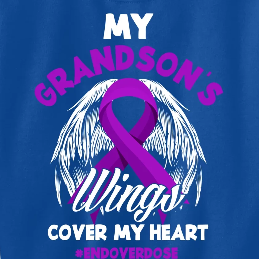 My Grandson's Wings Cover My Heart End Overdose Cool Gift Kids Sweatshirt