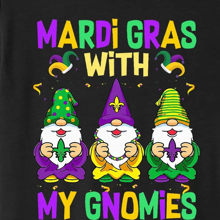 Mardi Gras With My Gnomies 2024 Mardi Gras Beads Gnomes ChromaSoft Performance T-Shirt