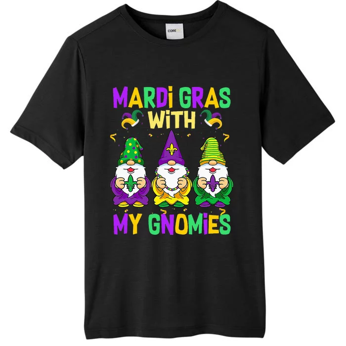 Mardi Gras With My Gnomies 2024 Mardi Gras Beads Gnomes ChromaSoft Performance T-Shirt