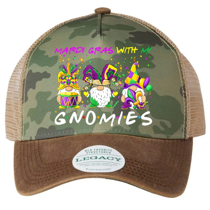 Mardi Gras With My Gnomies Three Gnome Costume Cute Gift Legacy Tie Dye Trucker Hat