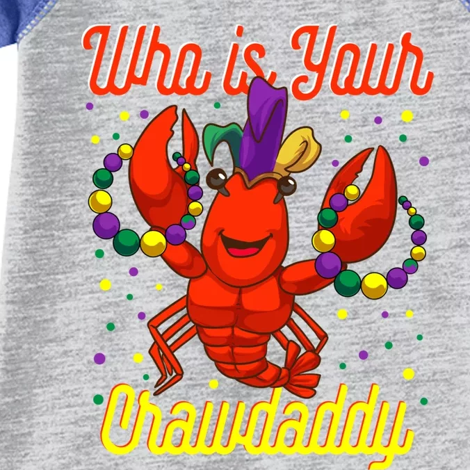 Mardi Gras Who's Your Crawdaddy Beads Jester Hat New Orleans Cool Gift Infant Baby Jersey Bodysuit