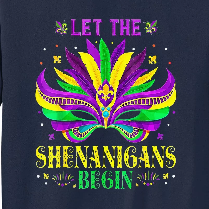 Mardi Gras Women Fat Tuesday Let The Shenanigans Tall Sweatshirt