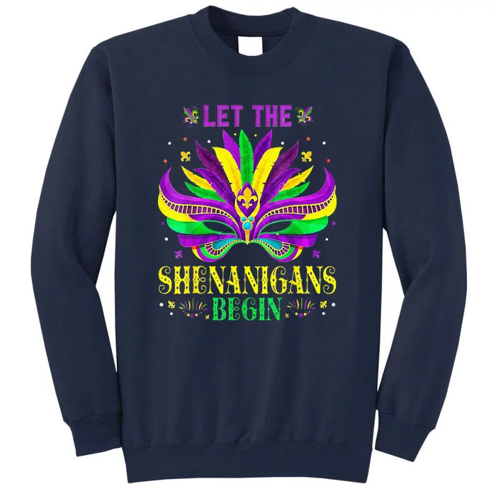 Mardi Gras Women Fat Tuesday Let The Shenanigans Tall Sweatshirt