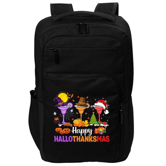 Margarita Glasses Witch Santa Hat Fall Happy Hallothanksmas Meaningful Gift Impact Tech Backpack