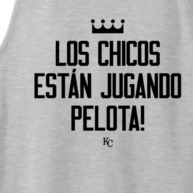 Maikel Garcia Wearing Los Chicos Estan Jugando Pelota Ladies Tri-Blend Wicking Tank