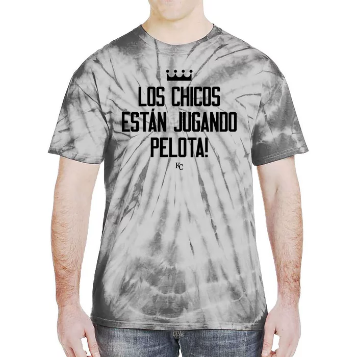 Maikel Garcia Wearing Los Chicos Estan Jugando Pelota Tie-Dye T-Shirt