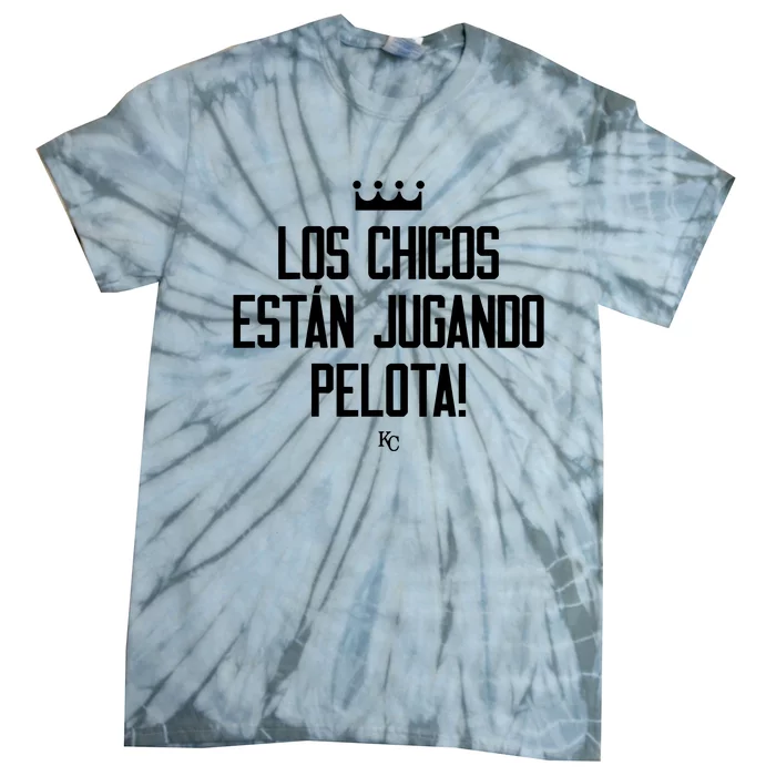 Maikel Garcia Wearing Los Chicos Estan Jugando Pelota Tie-Dye T-Shirt