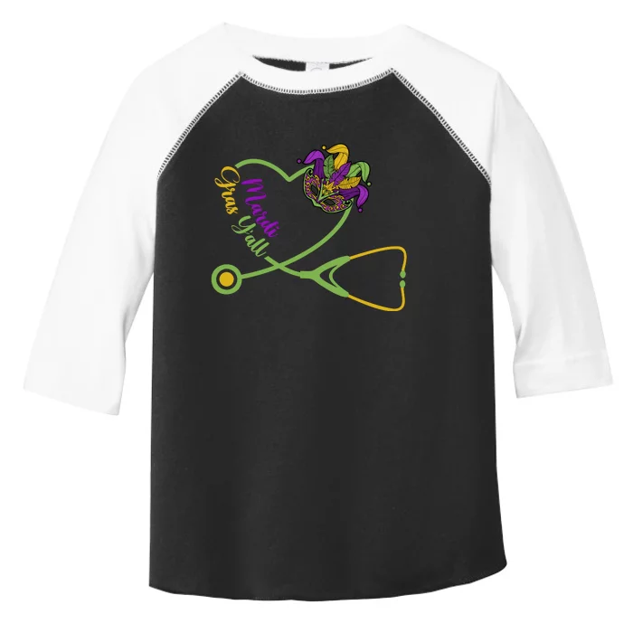 Mardi Gras YAll Stethoscope Cute Nurse Toddler Fine Jersey T-Shirt