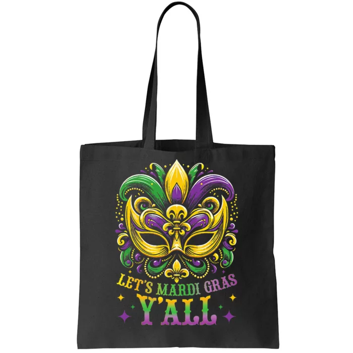 Mardi Gras YAll Galveston Fun Cute Beads And Mask Tote Bag