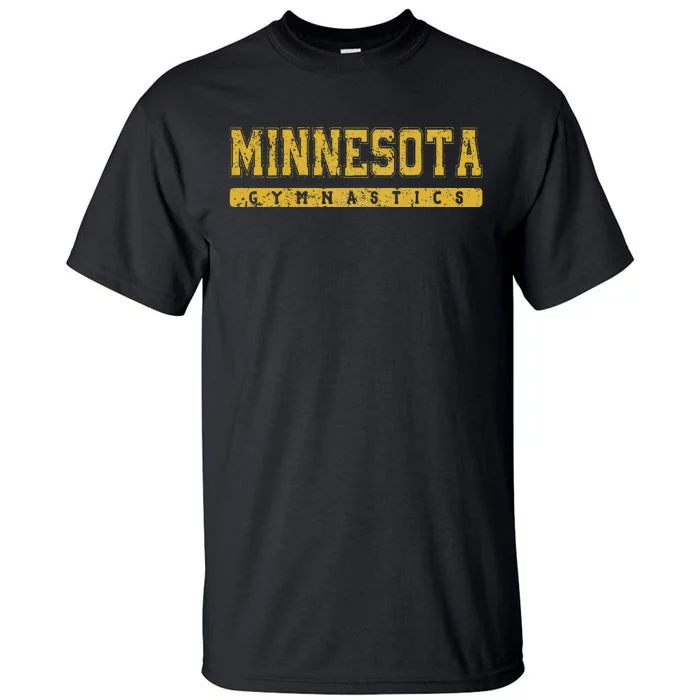 Minnesota Gymnastics Yellow Vintage Text Tall T-Shirt