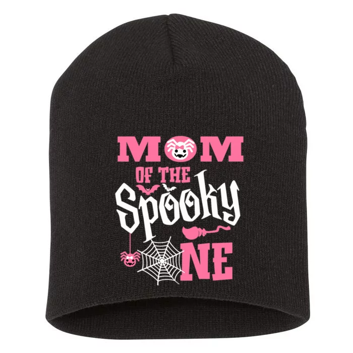 Mom Halloween 1st Birthday Matching Family Spooky One Girl Short Acrylic Beanie