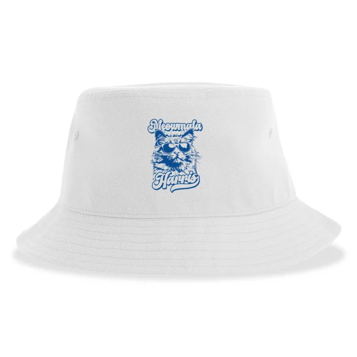 Meowmala Harris 2024 Funny Cat Lady Sustainable Bucket Hat