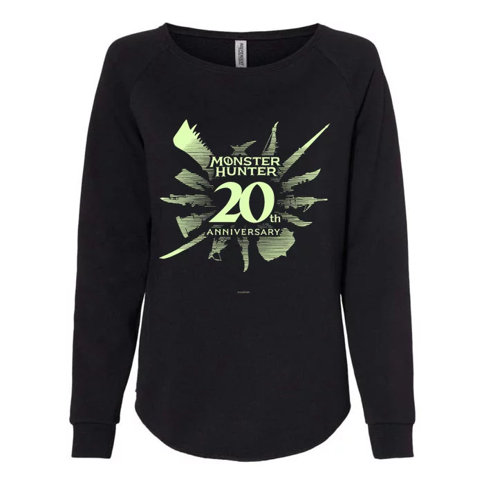 Monster Hunter 20th Anniversary Logo (C) Womens California Wash Sweatshirt