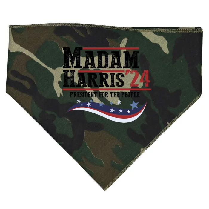 Madam Harris 2024 President For The People USA-Made Doggie Bandana