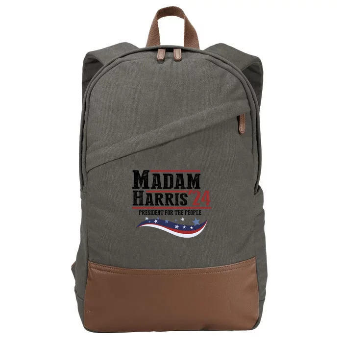 Madam Harris 2024 President For The People Cotton Canvas Backpack