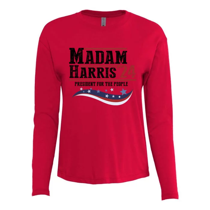 Madam Harris 2024 President For The People Womens Cotton Relaxed Long Sleeve T-Shirt