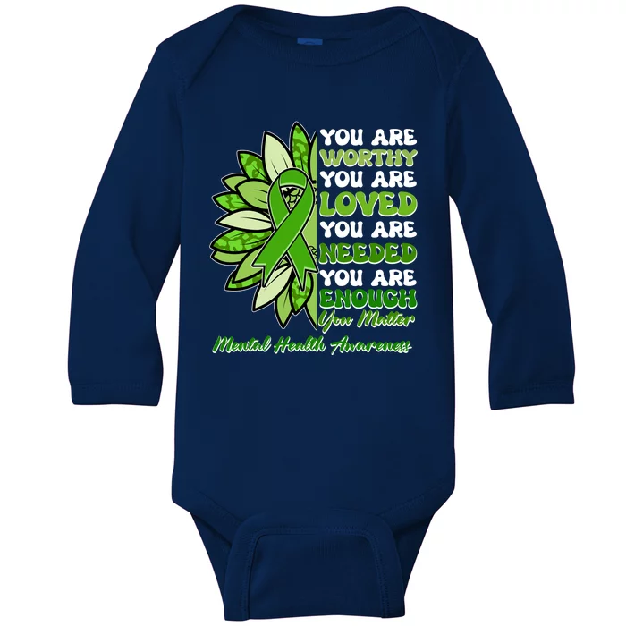 Mental Health Awareness You Matter Baby Long Sleeve Bodysuit