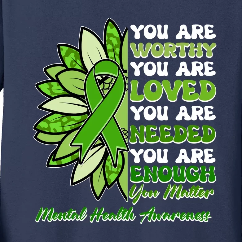 Mental Health Awareness You Matter Kids Long Sleeve Shirt