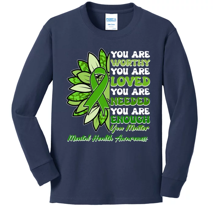 Mental Health Awareness You Matter Kids Long Sleeve Shirt