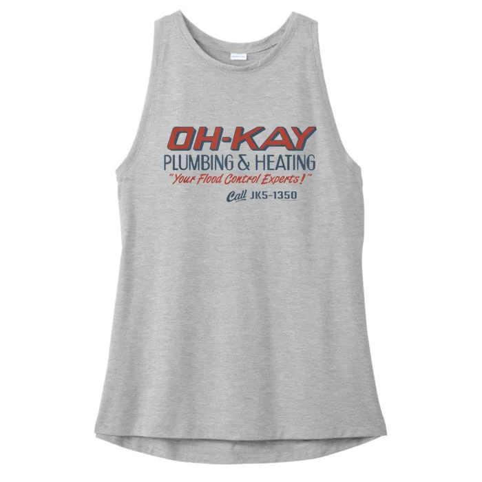 Mens Home Alone OHKAY Plumbing & Heating Ladies Tri-Blend Wicking Tank